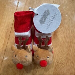 MUD PIE Baby Reindeer Rattle Socks - NWT Accepting offers